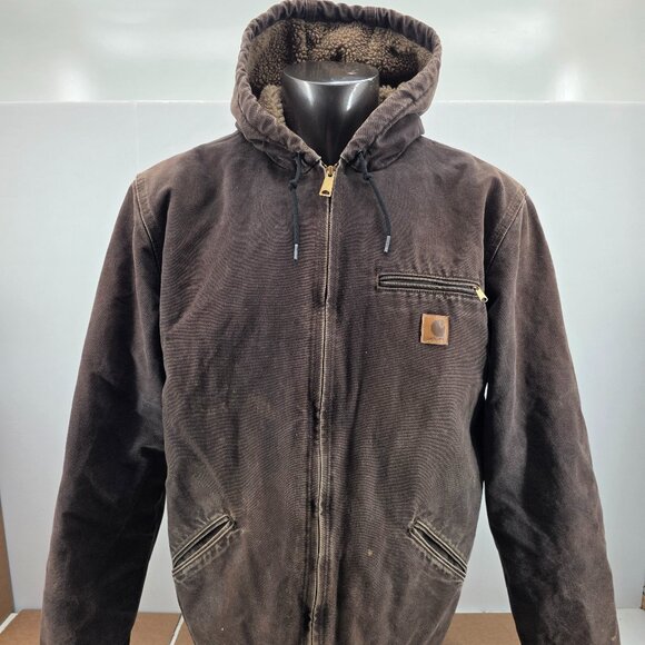Carhartt Men's J141 DKB Sherpa Lined Sierra Jacket Hooded Size L Tall